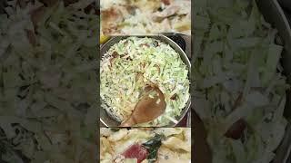 Delicious Keto Creamed Cabbage and Spinach with Bacon is TO DIE FOR!! #cookingshorts