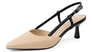 JENN ARDOR Women's Slingback Kitten Heel