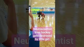 Little girl DESTROYS neuroscientist in skating and hockey!