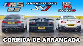 Nissan GT-R NISMO vs Aventador SVJ vs M5 CS: CORRIDA DE ARRANCADA