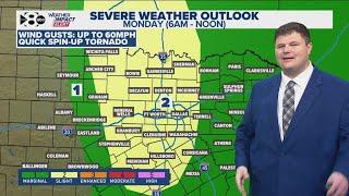 DFW Weather: Potential for severe weather Monday morning