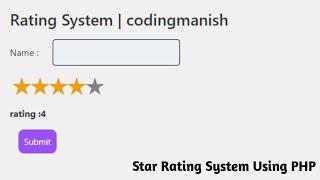 Star Rating System in PHP With Source Code