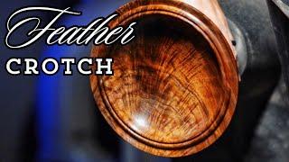 Woodturning | Feathered walnut bowl from an eBay blank | ASMR