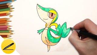 How to Draw Snivy Pokemon step by step - I Draw Pokemon for Children