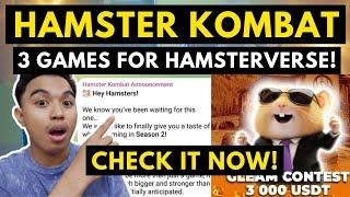 HAMSTER KOMBAT WILL RELEASE 3 GAMES FOR HAMSTERVERSE! MORE TOKENS FOR PLAYERS AND PRIZE POOL!