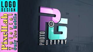 How to create Professional Photography Logo Design | PG Logo Design On Pixellab @RumiSkillsinfo