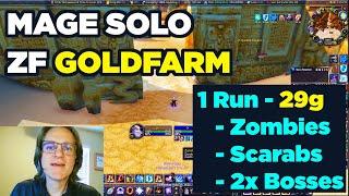 Mage Solo Zul Farrak Zombies Scarabs & 2 Bosses | WoW SOD Season of Discovery Gold Farm | 20-30G Run