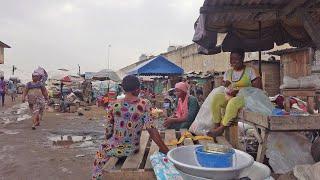 INSIDE LOCAL MARKET IN GHANA ACCRA, AFRICA