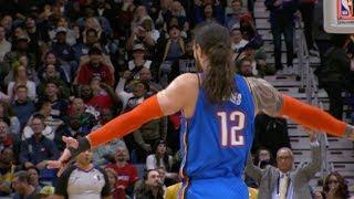 Steven Adams Swooshes One-Handed Half Court Buzzer-Beater And Hits Shimmy On First Career 3-Pointer