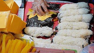 백종원이 인정한 못난이 치즈김밥, 잡채김밥! 길거리음식 / 서울 광장시장 / noodle cheese gimbap - Korean street food