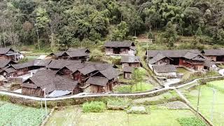 Aerial aerial photography of Tujia villages in Guizhou