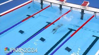 'Bob the Cap Catcher' dives to the rescue in swimming pool | Paris Olympics | NBC Sports