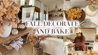 FALL DECORATE WITH ME | entryway fall decor, pumpkin chocolate chip muffins & fall bucket list!