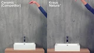 Kraus Natura Solid-Surface Bathroom Sink vs Competitor Ceramic Impact Test #1