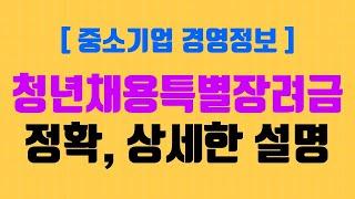 청년채용특별장려금 (2020년 12월 이후 채용 기준) 1인당 900만원 지원 | 중소기업 경영정보