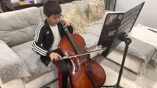 Daniel￼ playing G major scale￼ ￼cello