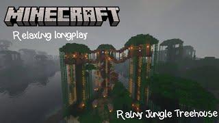 Rainy Jungle Treehouse - Minecraft Relaxing Longplay (No Commentary) (1.19.2)