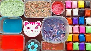 Making Slime with Bags and Clay - Crunchy Slime Mixing