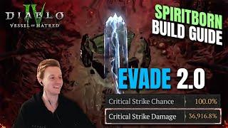 EVADE 2.0 - 36k CRIT DMG Spiritborn Build Diablo 4 Vessel of Hatred