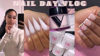 Day in the life of a full time nail tech! 5 clients [8am-7pm] | Product recommendations & tips