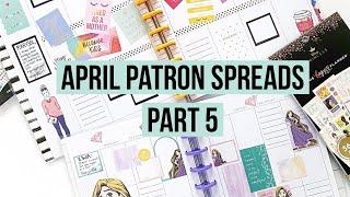 Plan With Me | April Patron Spreads Part 5 - Ewa and Marysol | Happy Planner | Disney & Mother's Day