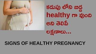 Signs of healthy baby inside womb in Telugu/Signs of healthy fetus/Signs of healthy pregnancy