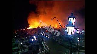 flames of burning Manezh exhibition centre Moscow's Kremlin, The great fire of Moscow