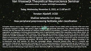 Shallow networks run deep:How peripheral preprocessing facilitates odor class... , Y. Aljadeff, UCSD