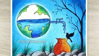 How To Draw Save Water Save Earth Poster, Save Nature Drawing