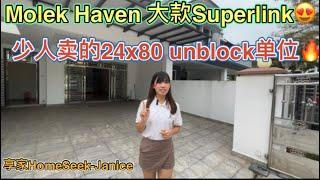【JB Property 新山房地产】Molek Haven大款Superlink少人卖的24x80，unblock装修单位