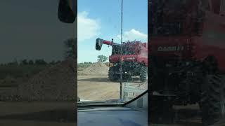 Moving the combine   4K #caseihagriculture #6140combine #farming