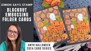 Blackout Embossing Folder Cards | AmyR Halloween 2024 Card Series #28