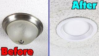 How to Install LED Canless Recessed lighting - Upgrade Flush Mounted Lights