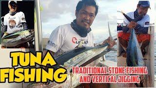 TUNA FISHING : PACIFIC TRENCH : Traditional stone drop Hand Line fishing and Rod and Reel fishing