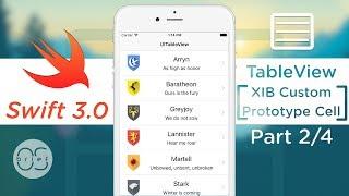 TableView - XIB Custom Cells : Swift 3 [2/4]