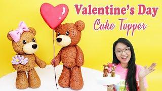 How to make Teddy Bear cake Topper | Valentine's Day Cake Topper | Valentine's Cake