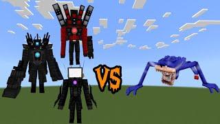 Titan Speaker Man, Titan Camera Man, Titan TV Man VS Shin Sonic Tapes in Minecraft PE