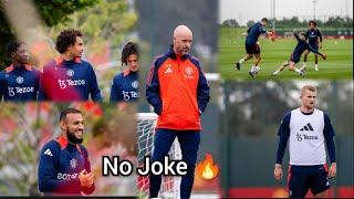 Manchester United training today , Zirkzee, Mazraoui, De Ligt, Mainoo... Carrington training ..