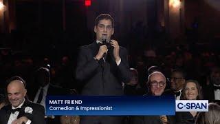 Matt Friend performs at the 2024 White House Correspondents Dinner with Trump, McConnell impressions