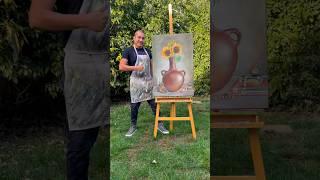 Pintando girasoles  #mexicanart #girasol #sunflower #arte #acrylicpainting #emprendedor