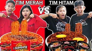 MAKAN PEDASARIK SAPUTRA DOBEL DATE TANTANGAN MAKANAN PEDAS MERAH VS HITAM 24 JAM! | Mikael TubeHD