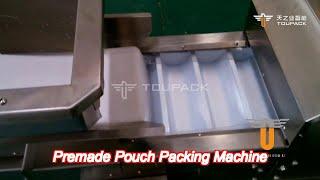 automatic premade pouch packing machine zipper standing up bag granule sugar salt rice grain packagi