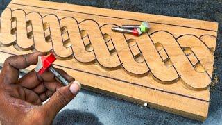 Very easy and beautiful wood carving with router machine bits