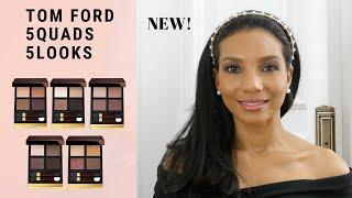 TOM FORD NEW EYESHADOWS 2020 | 5 QUADS | 5 LOOKS & REVIEW | CVMakeupLover