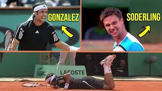 Tennis "WAR OF THE MADMEN" - When Tennis' Hardest Hitters Faced Off! (Soderling VS Gonzalez)