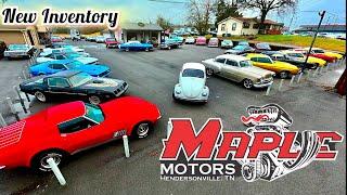 American Classic Muscle Cars 12/16/24 Inventory Maple Motors Update USA Hotrods For Sale Deals Rides