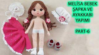 Melisa Bebek Şapka ve Ayakkabı Yapımı PART 6 (English subtitle) (crochet amigurumi tutorial)