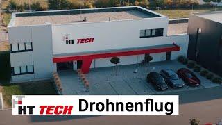 HT TECH Drohnenflug über hochmodernes Firmengebäude