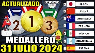 Medallero hoy 31 Julio 2024 de Juegos Olímpicos 2024 ¿Quién va ganando? ASÍ ABRE tablero medallas