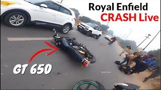 Royal Enfield GT 650 Crash/Accident Live Videos - Whose Mistake?